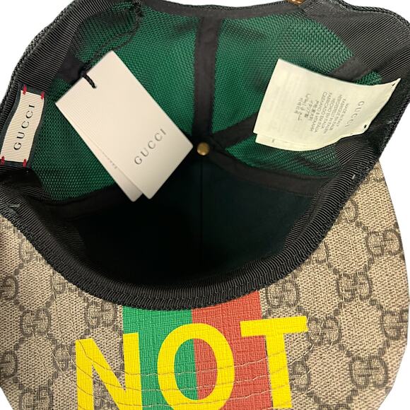 Gucci "Fake/Not" Mesh Trucker Snapback Baseball Cap - Picture 6 of 7